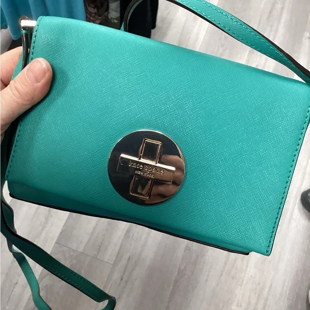 ✨ Kate Spade New York Turquoise Crossbody Bag – Gorgeous Turn-Lock Closure